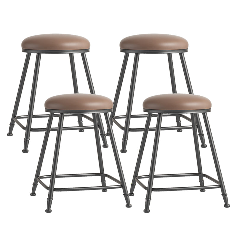 Scandinavian Backless Footrest Barstool Matte Finish Upholstered Home Stool Coffee 4 Piece Set Short Stool(22"H) Clearhalo 'Bar Furniture' 'Bar Stools' 'bar_stools' 'furn' 'furn_bar_stools' 'Furniture' 'furniture_bar_stools' 'Kitchen & Dining Furniture' 4744845