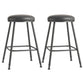 Scandinavian Backless Footrest Barstool Matte Finish Upholstered Home Stool Black 2 Piece Set Counter Stool(26"H) Clearhalo 'Bar Furniture' 'Bar Stools' 'bar_stools' 'furn' 'furn_bar_stools' 'Furniture' 'furniture_bar_stools' 'Kitchen & Dining Furniture' 4744847