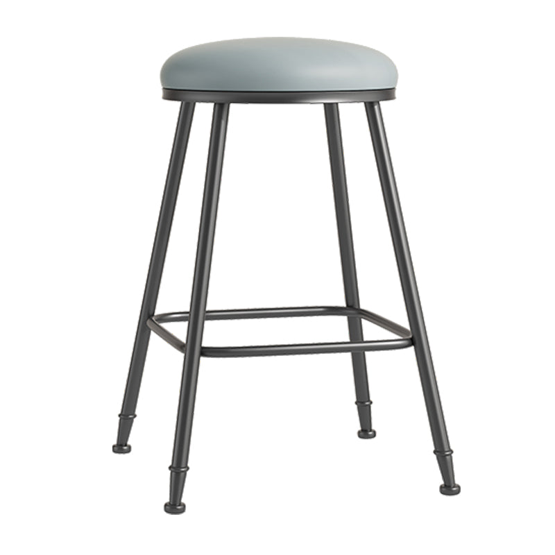 Scandinavian Backless Footrest Barstool Matte Finish Upholstered Home Stool Grey 1 Piece Counter Stool(26"H) Clearhalo 'Bar Furniture' 'Bar Stools' 'bar_stools' 'furn' 'furn_bar_stools' 'Furniture' 'furniture_bar_stools' 'Kitchen & Dining Furniture' 4744849
