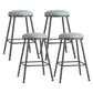 Scandinavian Backless Footrest Barstool Matte Finish Upholstered Home Stool Grey 4 Piece Set Counter Stool(26"H) Clearhalo 'Bar Furniture' 'Bar Stools' 'bar_stools' 'furn' 'furn_bar_stools' 'Furniture' 'furniture_bar_stools' 'Kitchen & Dining Furniture' 4744851