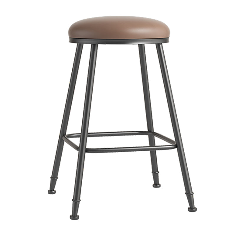 Scandinavian Backless Footrest Barstool Matte Finish Upholstered Home Stool Coffee 1 Piece Counter Stool(26"H) Clearhalo 'Bar Furniture' 'Bar Stools' 'bar_stools' 'furn' 'furn_bar_stools' 'Furniture' 'furniture_bar_stools' 'Kitchen & Dining Furniture' 4744855