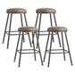 Scandinavian Backless Footrest Barstool Matte Finish Upholstered Home Stool Coffee 4 Piece Set Counter Stool(26"H) Clearhalo 'Bar Furniture' 'Bar Stools' 'bar_stools' 'furn' 'furn_bar_stools' 'Furniture' 'furniture_bar_stools' 'Kitchen & Dining Furniture' 4744857