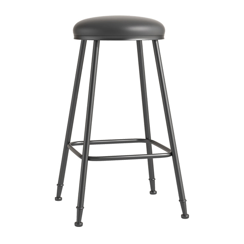 Scandinavian Backless Footrest Barstool Matte Finish Upholstered Home Stool Black 1 Piece Bar Stool(30"H) Clearhalo 'Bar Furniture' 'Bar Stools' 'bar_stools' 'furn' 'furn_bar_stools' 'Furniture' 'furniture_bar_stools' 'Kitchen & Dining Furniture' 4744858
