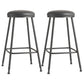Scandinavian Backless Footrest Barstool Matte Finish Upholstered Home Stool Black 2 Piece Set Bar Stool(30"H) Clearhalo 'Bar Furniture' 'Bar Stools' 'bar_stools' 'furn' 'furn_bar_stools' 'Furniture' 'furniture_bar_stools' 'Kitchen & Dining Furniture' 4744859