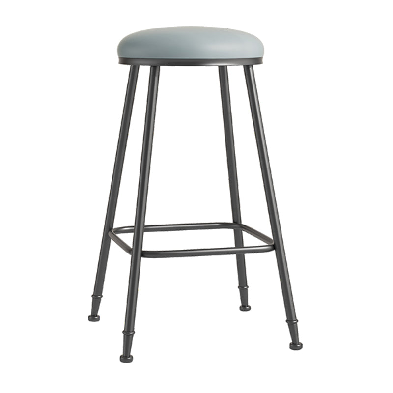 Scandinavian Backless Footrest Barstool Matte Finish Upholstered Home Stool Grey 1 Piece Bar Stool(30"H) Clearhalo 'Bar Furniture' 'Bar Stools' 'bar_stools' 'furn' 'furn_bar_stools' 'Furniture' 'furniture_bar_stools' 'Kitchen & Dining Furniture' 4744861