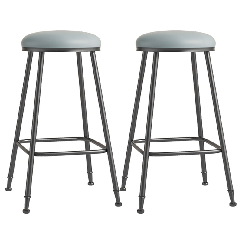 Scandinavian Backless Footrest Barstool Matte Finish Upholstered Home Stool Grey 2 Piece Set Bar Stool(30"H) Clearhalo 'Bar Furniture' 'Bar Stools' 'bar_stools' 'furn' 'furn_bar_stools' 'Furniture' 'furniture_bar_stools' 'Kitchen & Dining Furniture' 4744862