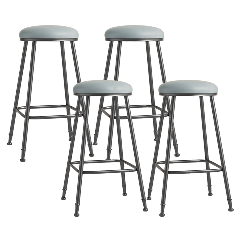 Scandinavian Backless Footrest Barstool Matte Finish Upholstered Home Stool Grey 4 Piece Set Bar Stool(30"H) Clearhalo 'Bar Furniture' 'Bar Stools' 'bar_stools' 'furn' 'furn_bar_stools' 'Furniture' 'furniture_bar_stools' 'Kitchen & Dining Furniture' 4744863