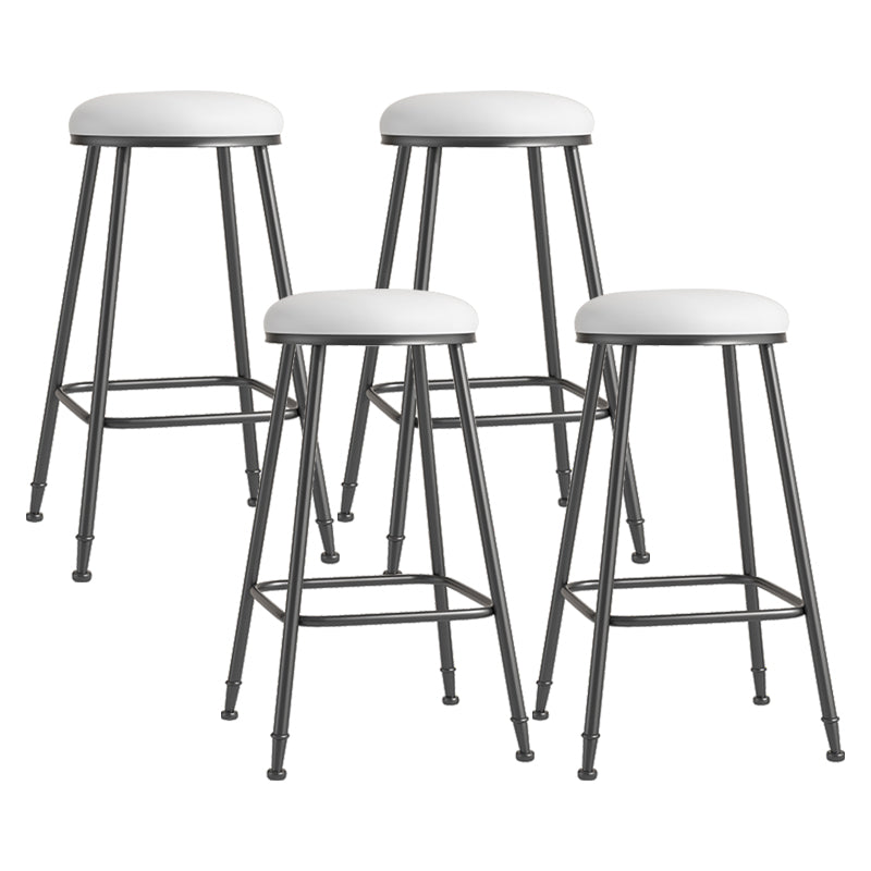 Scandinavian Backless Footrest Barstool Matte Finish Upholstered Home Stool White 4 Piece Set Bar Stool(30"H) Clearhalo 'Bar Furniture' 'Bar Stools' 'bar_stools' 'furn' 'furn_bar_stools' 'Furniture' 'furniture_bar_stools' 'Kitchen & Dining Furniture' 4744866