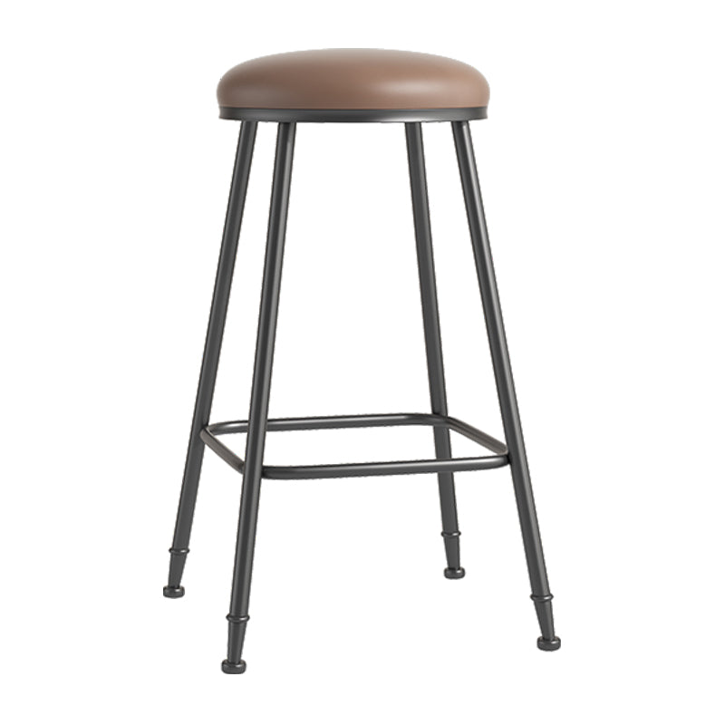 Scandinavian Backless Footrest Barstool Matte Finish Upholstered Home Stool Coffee 1 Piece Bar Stool(30"H) Clearhalo 'Bar Furniture' 'Bar Stools' 'bar_stools' 'furn' 'furn_bar_stools' 'Furniture' 'furniture_bar_stools' 'Kitchen & Dining Furniture' 4744867