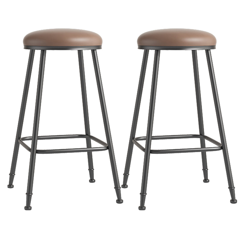 Scandinavian Backless Footrest Barstool Matte Finish Upholstered Home Stool Coffee 2 Piece Set Bar Stool(30"H) Clearhalo 'Bar Furniture' 'Bar Stools' 'bar_stools' 'furn' 'furn_bar_stools' 'Furniture' 'furniture_bar_stools' 'Kitchen & Dining Furniture' 4744868