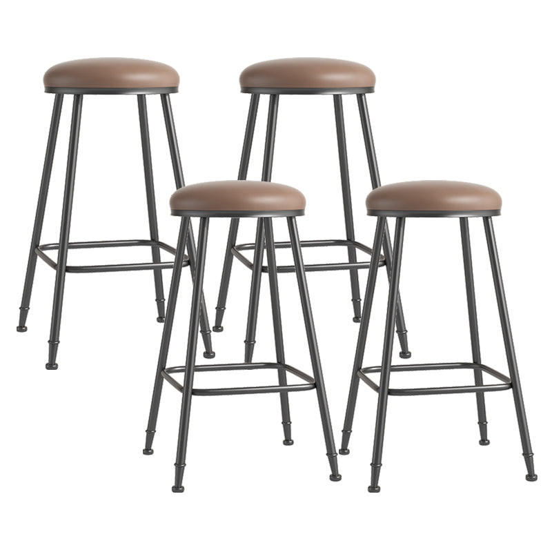 Scandinavian Backless Footrest Barstool Matte Finish Upholstered Home Stool Coffee 4 Piece Set Bar Stool(30"H) Clearhalo 'Bar Furniture' 'Bar Stools' 'bar_stools' 'furn' 'furn_bar_stools' 'Furniture' 'furniture_bar_stools' 'Kitchen & Dining Furniture' 4744869
