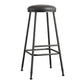 Scandinavian Backless Footrest Barstool Matte Finish Upholstered Home Stool Black 1 Piece Bar Stool(33"H) Clearhalo 'Bar Furniture' 'Bar Stools' 'bar_stools' 'furn' 'furn_bar_stools' 'Furniture' 'furniture_bar_stools' 'Kitchen & Dining Furniture' 4744870