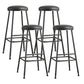 Scandinavian Backless Footrest Barstool Matte Finish Upholstered Home Stool Black 4 Piece Set Bar Stool(33"H) Clearhalo 'Bar Furniture' 'Bar Stools' 'bar_stools' 'furn' 'furn_bar_stools' 'Furniture' 'furniture_bar_stools' 'Kitchen & Dining Furniture' 4744872