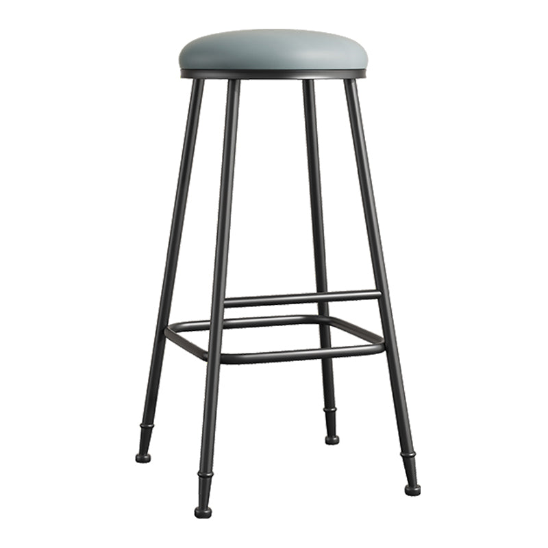 Scandinavian Backless Footrest Barstool Matte Finish Upholstered Home Stool Grey 1 Piece Bar Stool(33"H) Clearhalo 'Bar Furniture' 'Bar Stools' 'bar_stools' 'furn' 'furn_bar_stools' 'Furniture' 'furniture_bar_stools' 'Kitchen & Dining Furniture' 4744873