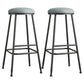 Scandinavian Backless Footrest Barstool Matte Finish Upholstered Home Stool Grey 2 Piece Set Bar Stool(33"H) Clearhalo 'Bar Furniture' 'Bar Stools' 'bar_stools' 'furn' 'furn_bar_stools' 'Furniture' 'furniture_bar_stools' 'Kitchen & Dining Furniture' 4744874