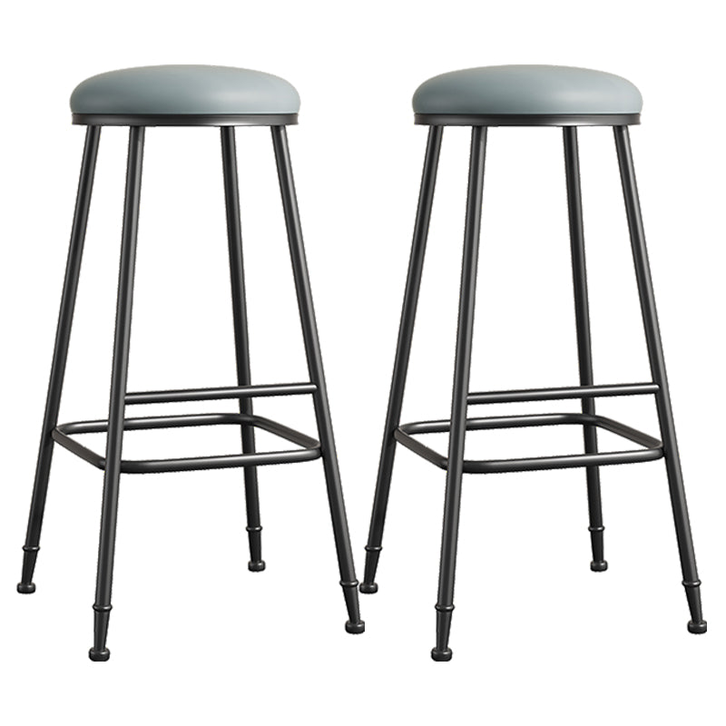 Scandinavian Backless Footrest Barstool Matte Finish Upholstered Home Stool Grey 2 Piece Set Bar Stool(33"H) Clearhalo 'Bar Furniture' 'Bar Stools' 'bar_stools' 'furn' 'furn_bar_stools' 'Furniture' 'furniture_bar_stools' 'Kitchen & Dining Furniture' 4744874