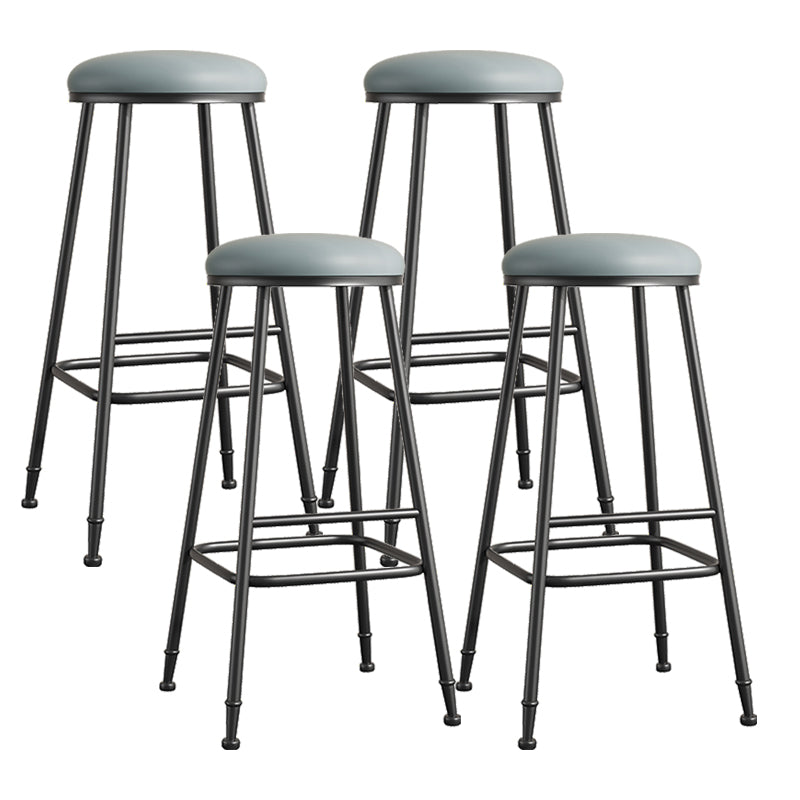 Scandinavian Backless Footrest Barstool Matte Finish Upholstered Home Stool Grey 4 Piece Set Bar Stool(33"H) Clearhalo 'Bar Furniture' 'Bar Stools' 'bar_stools' 'furn' 'furn_bar_stools' 'Furniture' 'furniture_bar_stools' 'Kitchen & Dining Furniture' 4744875
