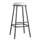 Scandinavian Backless Footrest Barstool Matte Finish Upholstered Home Stool White 1 Piece Bar Stool(33"H) Clearhalo 'Bar Furniture' 'Bar Stools' 'bar_stools' 'furn' 'furn_bar_stools' 'Furniture' 'furniture_bar_stools' 'Kitchen & Dining Furniture' 4744876