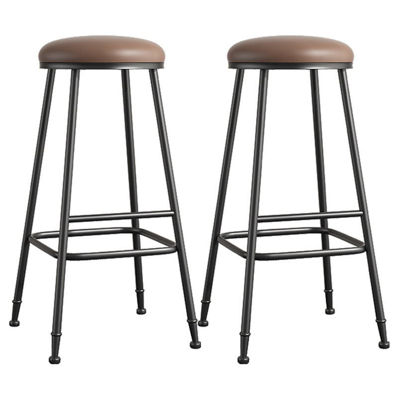 Scandinavian Backless Footrest Barstool Matte Finish Upholstered Home Stool Coffee 2 Piece Set Bar Stool(33"H) Clearhalo 'Bar Furniture' 'Bar Stools' 'bar_stools' 'furn' 'furn_bar_stools' 'Furniture' 'furniture_bar_stools' 'Kitchen & Dining Furniture' 4744880
