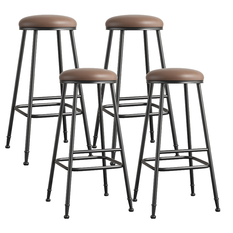 Scandinavian Backless Footrest Barstool Matte Finish Upholstered Home Stool Coffee 4 Piece Set Bar Stool(33"H) Clearhalo 'Bar Furniture' 'Bar Stools' 'bar_stools' 'furn' 'furn_bar_stools' 'Furniture' 'furniture_bar_stools' 'Kitchen & Dining Furniture' 4744881