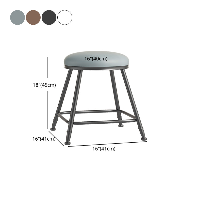 Scandinavian Backless Footrest Barstool Matte Finish Upholstered Home Stool Clearhalo 'Bar Furniture' 'Bar Stools' 'bar_stools' 'furn' 'furn_bar_stools' 'Furniture' 'furniture_bar_stools' 'Kitchen & Dining Furniture' 4744882