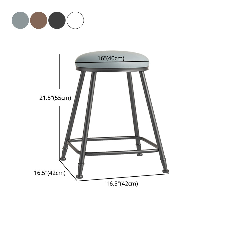 Scandinavian Backless Footrest Barstool Matte Finish Upholstered Home Stool Clearhalo 'Bar Furniture' 'Bar Stools' 'bar_stools' 'furn' 'furn_bar_stools' 'Furniture' 'furniture_bar_stools' 'Kitchen & Dining Furniture' 4744883