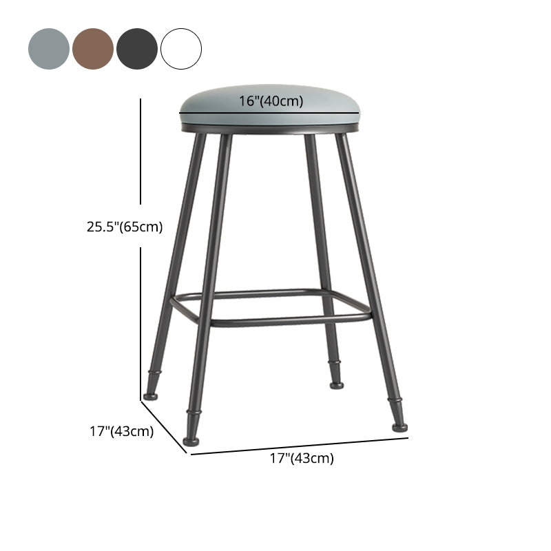 Scandinavian Backless Footrest Barstool Matte Finish Upholstered Home Stool Clearhalo 'Bar Furniture' 'Bar Stools' 'bar_stools' 'furn' 'furn_bar_stools' 'Furniture' 'furniture_bar_stools' 'Kitchen & Dining Furniture' 4744884