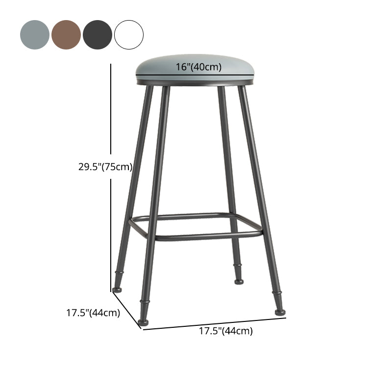 Scandinavian Backless Footrest Barstool Matte Finish Upholstered Home Stool Clearhalo 'Bar Furniture' 'Bar Stools' 'bar_stools' 'furn' 'furn_bar_stools' 'Furniture' 'furniture_bar_stools' 'Kitchen & Dining Furniture' 4744885