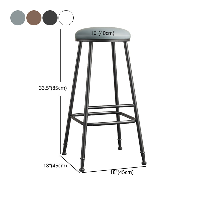 Scandinavian Backless Footrest Barstool Matte Finish Upholstered Home Stool Clearhalo 'Bar Furniture' 'Bar Stools' 'bar_stools' 'furn' 'furn_bar_stools' 'Furniture' 'furniture_bar_stools' 'Kitchen & Dining Furniture' 4744886
