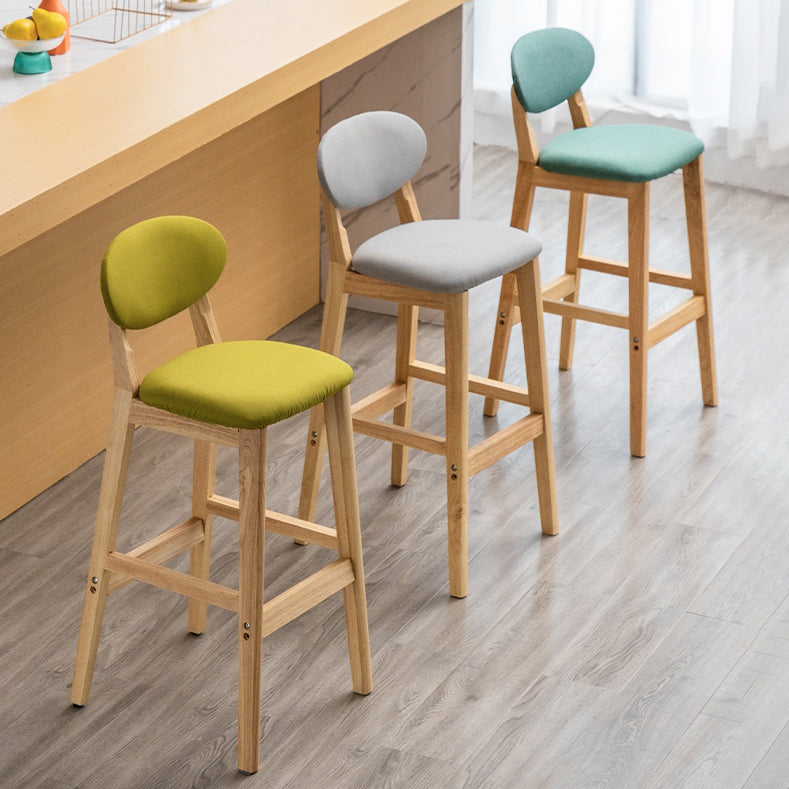 Milk Tea Shop Scandinavian Leather Stool Matte Finish Rubberwood Footrest Barstool Clearhalo 'Bar Furniture' 'Bar Stools' 'bar_stools' 'furn' 'furn_bar_stools' 'Furniture' 'furniture_bar_stools' 'Kitchen & Dining Furniture' 4744924
