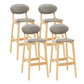 Milk Tea Shop Scandinavian Leather Stool Matte Finish Rubberwood Footrest Barstool Grey 4 Piece Set Clearhalo 'Bar Furniture' 'Bar Stools' 'bar_stools' 'furn' 'furn_bar_stools' 'Furniture' 'furniture_bar_stools' 'Kitchen & Dining Furniture' 4744926
