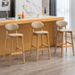 Milk Tea Shop Scandinavian Leather Stool Matte Finish Rubberwood Footrest Barstool Clearhalo 'Bar Furniture' 'Bar Stools' 'bar_stools' 'furn' 'furn_bar_stools' 'Furniture' 'furniture_bar_stools' 'Kitchen & Dining Furniture' 4744927