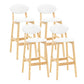 Milk Tea Shop Scandinavian Leather Stool Matte Finish Rubberwood Footrest Barstool White 4 Piece Set Clearhalo 'Bar Furniture' 'Bar Stools' 'bar_stools' 'furn' 'furn_bar_stools' 'Furniture' 'furniture_bar_stools' 'Kitchen & Dining Furniture' 4744931