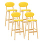 Milk Tea Shop Scandinavian Leather Stool Matte Finish Rubberwood Footrest Barstool Yellow 4 Piece Set Clearhalo 'Bar Furniture' 'Bar Stools' 'bar_stools' 'furn' 'furn_bar_stools' 'Furniture' 'furniture_bar_stools' 'Kitchen & Dining Furniture' 4744932