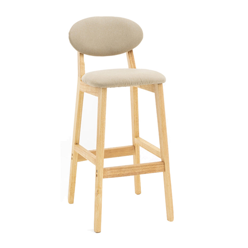 Milk Tea Shop Scandinavian Leather Stool Matte Finish Rubberwood Footrest Barstool Clearhalo 'Bar Furniture' 'Bar Stools' 'bar_stools' 'furn' 'furn_bar_stools' 'Furniture' 'furniture_bar_stools' 'Kitchen & Dining Furniture' 4744933