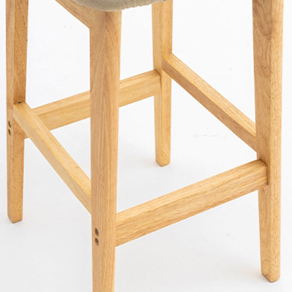 Milk Tea Shop Scandinavian Leather Stool Matte Finish Rubberwood Footrest Barstool Clearhalo 'Bar Furniture' 'Bar Stools' 'bar_stools' 'furn' 'furn_bar_stools' 'Furniture' 'furniture_bar_stools' 'Kitchen & Dining Furniture' 4744936
