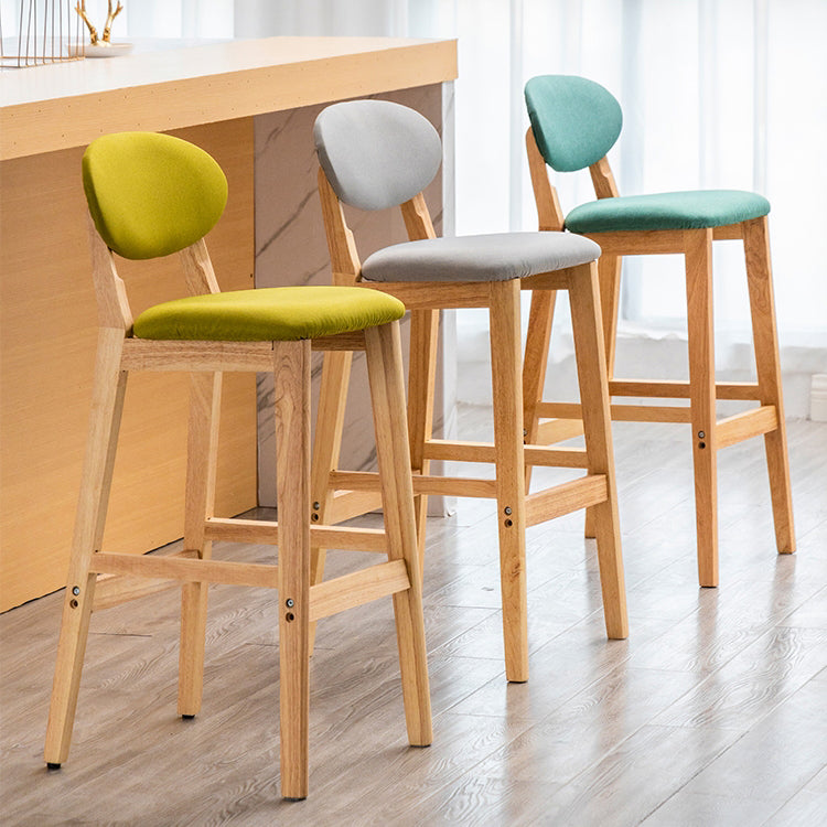 Milk Tea Shop Scandinavian Leather Stool Matte Finish Rubberwood Footrest Barstool Clearhalo 'Bar Furniture' 'Bar Stools' 'bar_stools' 'furn' 'furn_bar_stools' 'Furniture' 'furniture_bar_stools' 'Kitchen & Dining Furniture' 4744945