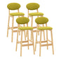Milk Tea Shop Scandinavian Leather Stool Matte Finish Rubberwood Footrest Barstool Fruit Green 4 Piece Set Clearhalo 'Bar Furniture' 'Bar Stools' 'bar_stools' 'furn' 'furn_bar_stools' 'Furniture' 'furniture_bar_stools' 'Kitchen & Dining Furniture' 4744946