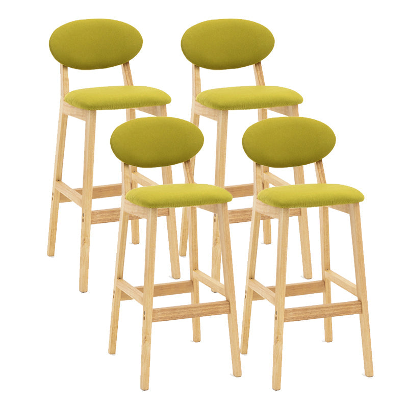 Milk Tea Shop Scandinavian Leather Stool Matte Finish Rubberwood Footrest Barstool Fruit Green 4 Piece Set Clearhalo 'Bar Furniture' 'Bar Stools' 'bar_stools' 'furn' 'furn_bar_stools' 'Furniture' 'furniture_bar_stools' 'Kitchen & Dining Furniture' 4744946