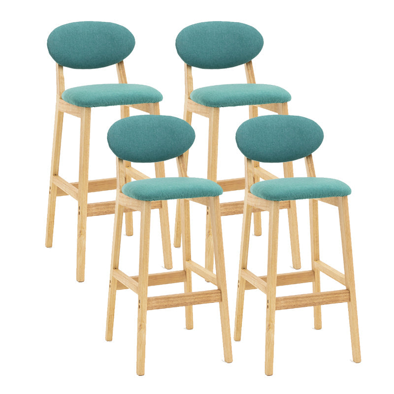 Milk Tea Shop Scandinavian Leather Stool Matte Finish Rubberwood Footrest Barstool Mint Green 4 Piece Set Clearhalo 'Bar Furniture' 'Bar Stools' 'bar_stools' 'furn' 'furn_bar_stools' 'Furniture' 'furniture_bar_stools' 'Kitchen & Dining Furniture' 4744948