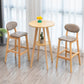 Milk Tea Shop Scandinavian Leather Stool Matte Finish Rubberwood Footrest Barstool Clearhalo 'Bar Furniture' 'Bar Stools' 'bar_stools' 'furn' 'furn_bar_stools' 'Furniture' 'furniture_bar_stools' 'Kitchen & Dining Furniture' 4744949