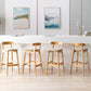 Scandinavian Milk Tea Shop Upholstered Stool Matte Finish Rubberwood Footrest Barstool Clearhalo 'Bar Furniture' 'Bar Stools' 'bar_stools' 'furn' 'furn_bar_stools' 'Furniture' 'furniture_bar_stools' 'Kitchen & Dining Furniture' 4744955