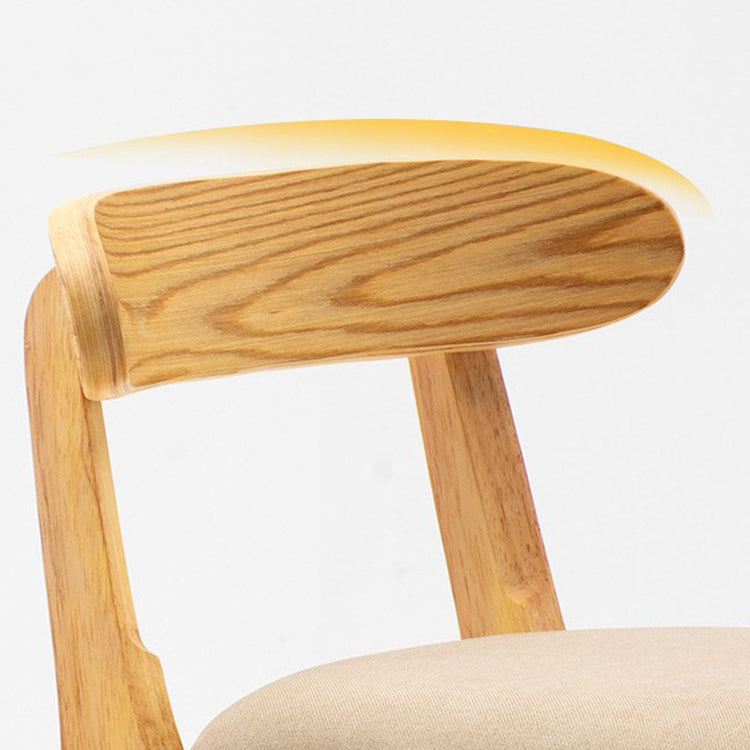 Scandinavian Milk Tea Shop Upholstered Stool Matte Finish Rubberwood Footrest Barstool Clearhalo 'Bar Furniture' 'Bar Stools' 'bar_stools' 'furn' 'furn_bar_stools' 'Furniture' 'furniture_bar_stools' 'Kitchen & Dining Furniture' 4744964