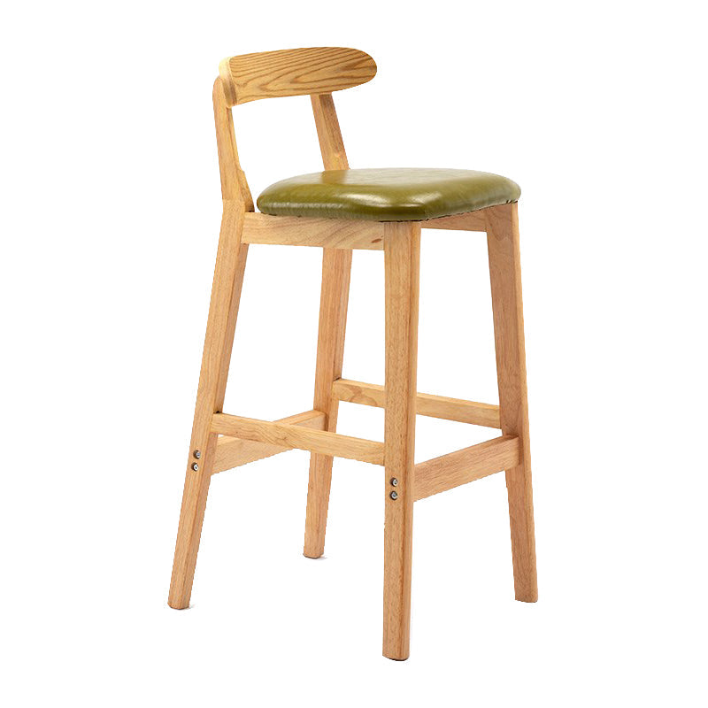 Scandinavian Milk Tea Shop Upholstered Stool Matte Finish Rubberwood Footrest Barstool Green 1 Piece Clearhalo 'Bar Furniture' 'Bar Stools' 'bar_stools' 'furn' 'furn_bar_stools' 'Furniture' 'furniture_bar_stools' 'Kitchen & Dining Furniture' 4744983