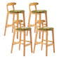 Scandinavian Milk Tea Shop Upholstered Stool Matte Finish Rubberwood Footrest Barstool Green 4 Piece Set Clearhalo 'Bar Furniture' 'Bar Stools' 'bar_stools' 'furn' 'furn_bar_stools' 'Furniture' 'furniture_bar_stools' 'Kitchen & Dining Furniture' 4744985