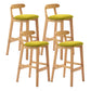 Scandinavian Milk Tea Shop Upholstered Stool Matte Finish Rubberwood Footrest Barstool Light Green 4 Piece Set Clearhalo 'Bar Furniture' 'Bar Stools' 'bar_stools' 'furn' 'furn_bar_stools' 'Furniture' 'furniture_bar_stools' 'Kitchen & Dining Furniture' 4744988