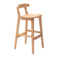 Scandinavian Milk Tea Shop Upholstered Stool Matte Finish Rubberwood Footrest Barstool Wood 1 Piece Clearhalo 'Bar Furniture' 'Bar Stools' 'bar_stools' 'furn' 'furn_bar_stools' 'Furniture' 'furniture_bar_stools' 'Kitchen & Dining Furniture' 4744989