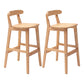 Scandinavian Milk Tea Shop Upholstered Stool Matte Finish Rubberwood Footrest Barstool Wood 2 Piece Set Clearhalo 'Bar Furniture' 'Bar Stools' 'bar_stools' 'furn' 'furn_bar_stools' 'Furniture' 'furniture_bar_stools' 'Kitchen & Dining Furniture' 4744990