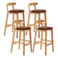 Scandinavian Milk Tea Shop Upholstered Stool Matte Finish Rubberwood Footrest Barstool Coffee 4 Piece Set Clearhalo 'Bar Furniture' 'Bar Stools' 'bar_stools' 'furn' 'furn_bar_stools' 'Furniture' 'furniture_bar_stools' 'Kitchen & Dining Furniture' 4745000
