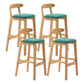 Scandinavian Milk Tea Shop Upholstered Stool Matte Finish Rubberwood Footrest Barstool Mint Green 4 Piece Set Clearhalo 'Bar Furniture' 'Bar Stools' 'bar_stools' 'furn' 'furn_bar_stools' 'Furniture' 'furniture_bar_stools' 'Kitchen & Dining Furniture' 4745003